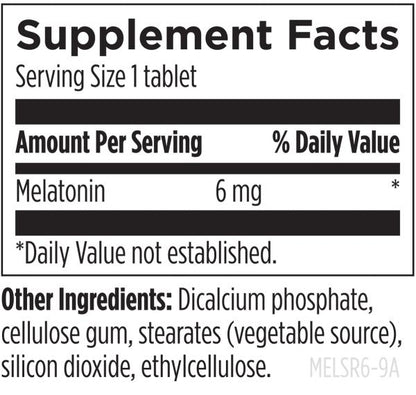 Melatonin SRT™ 60 tablets supplement facts image
