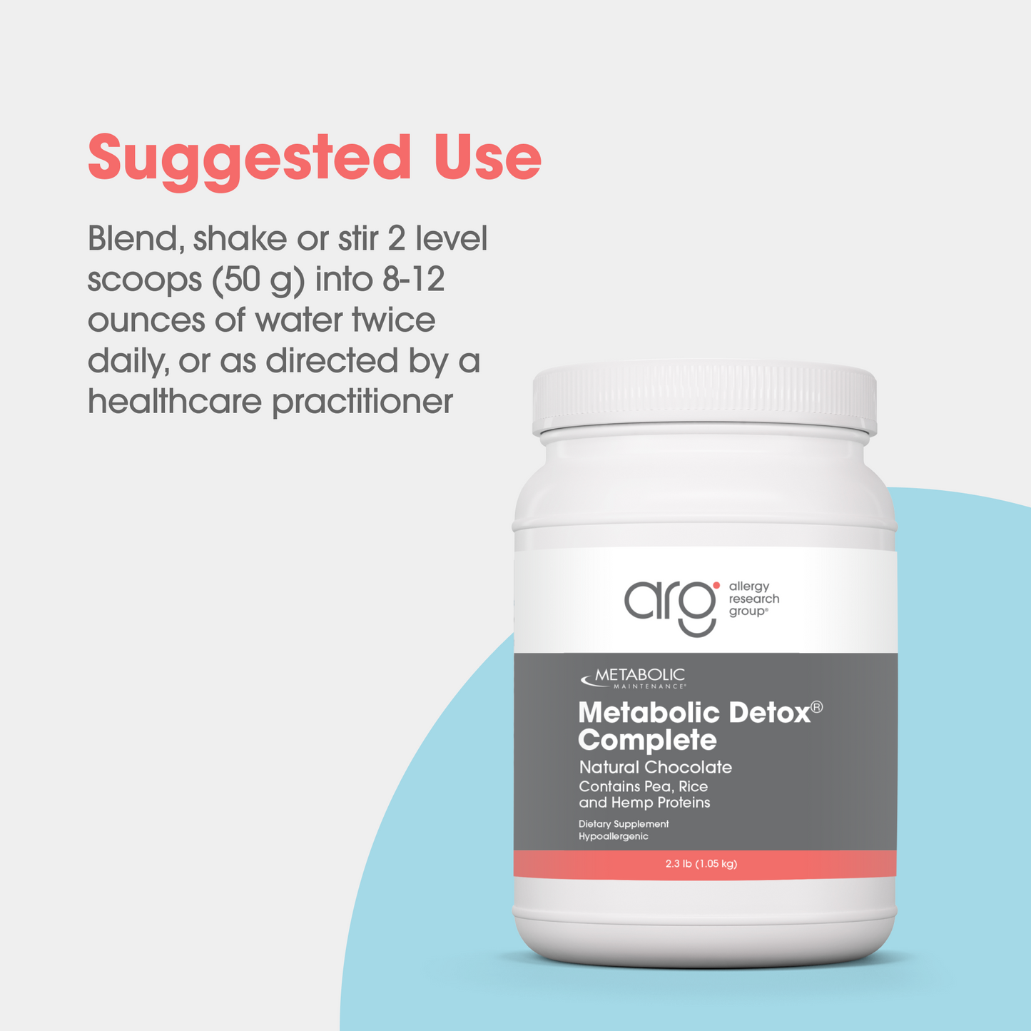 Metabolic Detox Complete Chocolate dietary supplement bottle with natural chocolate flavor label.