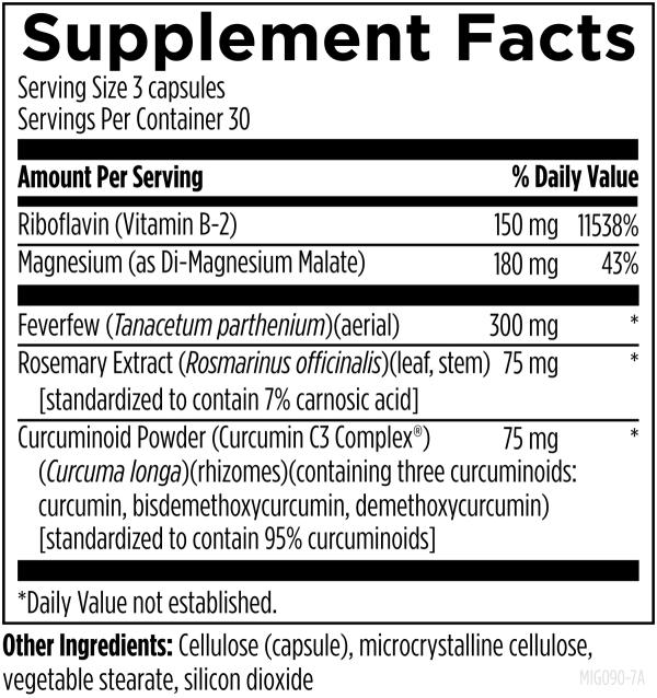 Migranol Supplement Facts Image