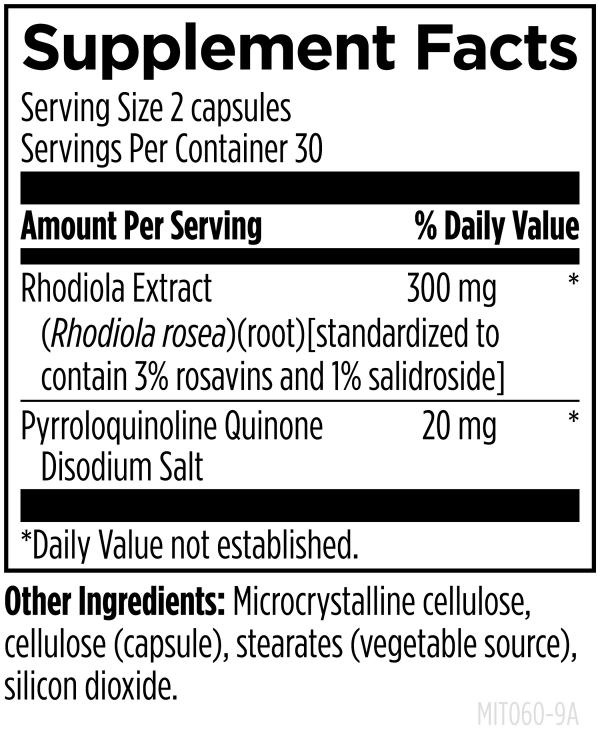 Mito-PQQ™ 60 capsules supplement facts image