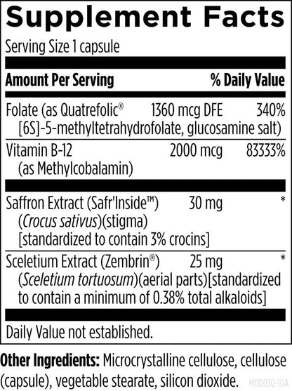 Mood-Stasis™ 30 capsules supplement facts image