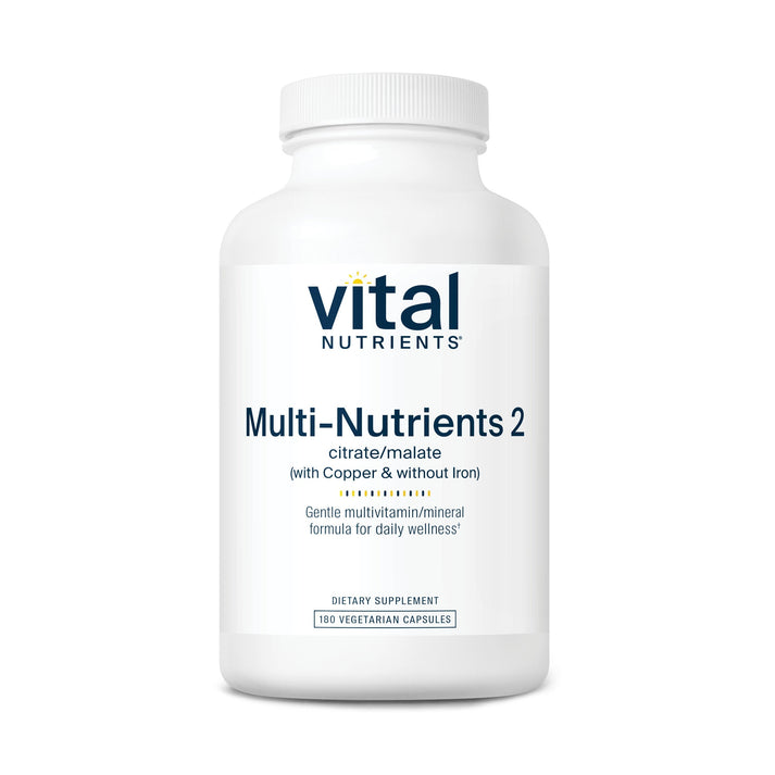 Vital Nutrients Multi-Nutrients 2 Citrate/Malate Formula (with Copper & without Iron) dietary supplement.