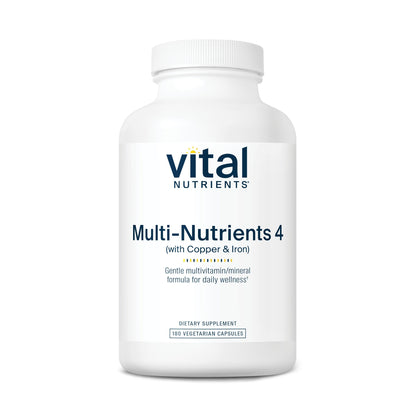 Vital Nutrients Multi-Nutrients 4 Citrate/Malate Formula (with Copper & Iron) dietary supplement.