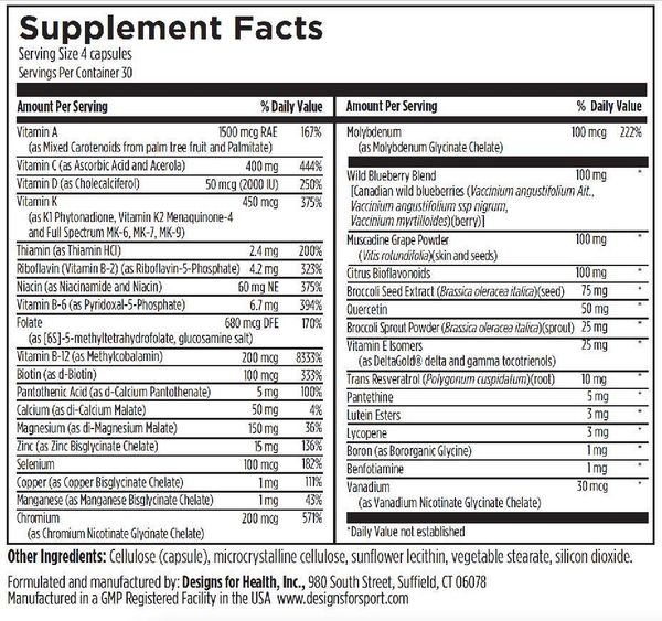 Multi + Phyto supplement facts image