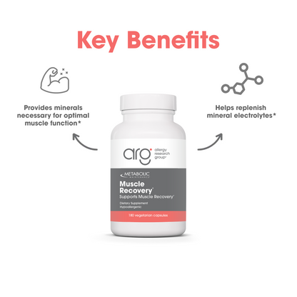 Suggested Use panel with Metabolic Maintenance Muscle Recovery bottle and dosage instructions