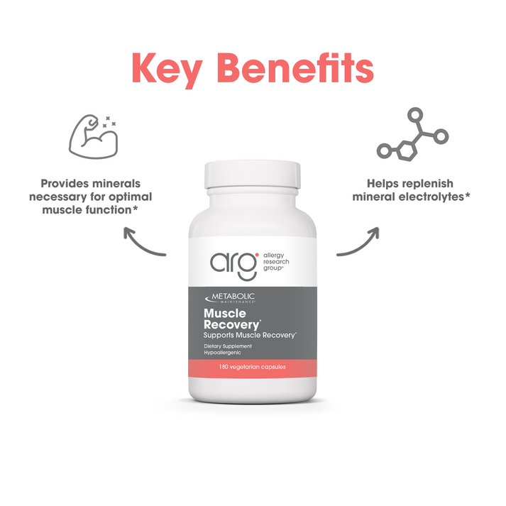 Suggested Use panel with Metabolic Maintenance Muscle Recovery bottle and dosage instructions