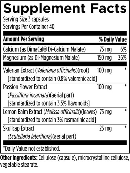MyoSedate™ 120 capsules supplement facts image