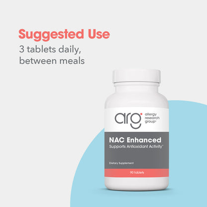 NAC Enhanced - suggested use: 3 tablets daily between meals