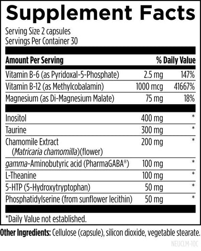 NeuroCalm™ 60 capsules supplement facts image