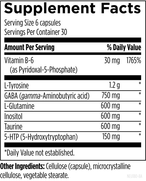 Neurolink™ 180 capsules supplement facts image