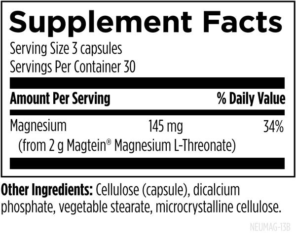 NeuroMag™ 90 capsules supplement facts image