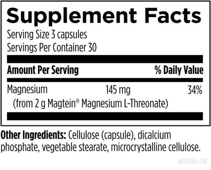 NeuroMag™ 90 capsules supplement facts image