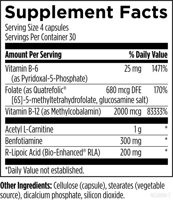 NeuroRenew™ 120 capsules supplement facts image