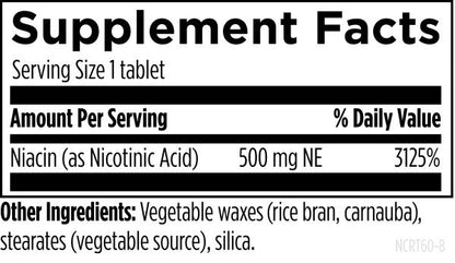 Niacin CRT™ 500 mg NE, 60 tablets supplement facts image