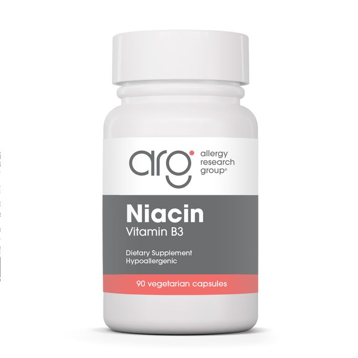 Allergy Research Group Niacin - 90 vegetarian capsules bottle front label