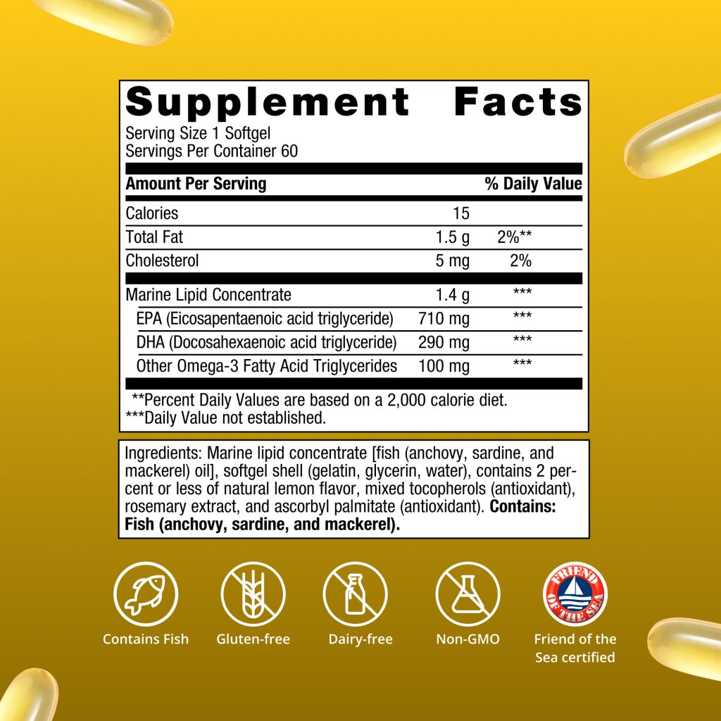 OmegaGenics® 5-in-1 Fish Oil 1000 mg EPA-DHA