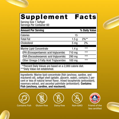 OmegaGenics® 5-in-1 Fish Oil 1000 mg EPA-DHA