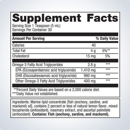 OmegaGenics® Fish Oil EPA-DHA Liquid 2400 mg