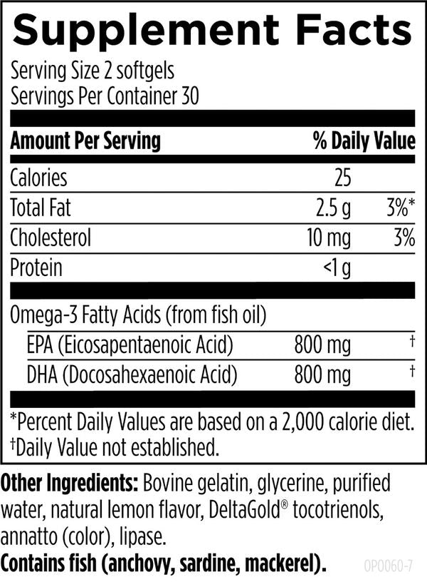 OmegAvail™ Hi-Po 60 softgels supplement facts image