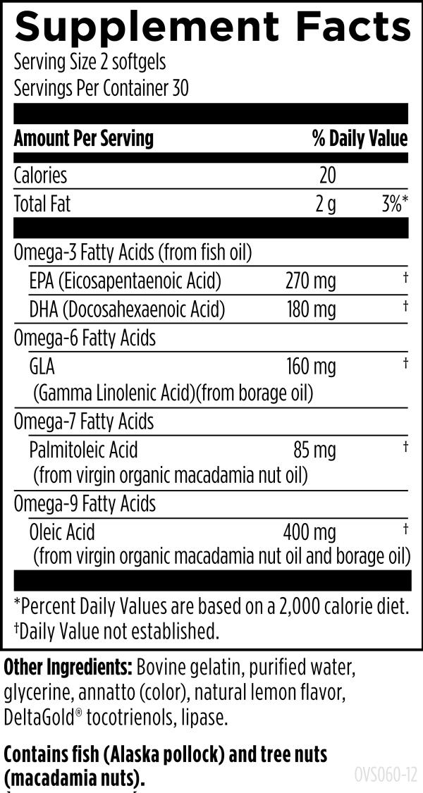 OmegAvail™ Synergy 60 softgels supplement facts image