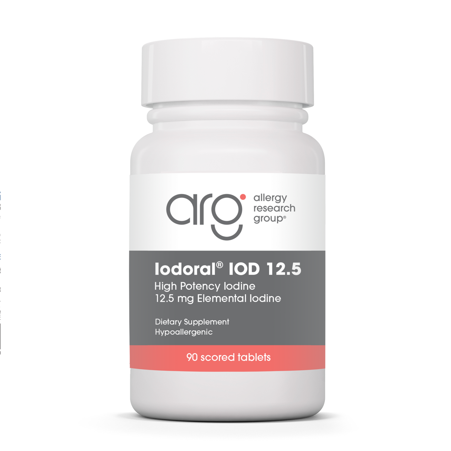 Allergy Research Group Optimox® Iodoral® 12.5 mg - 90 scored tablets bottle front label