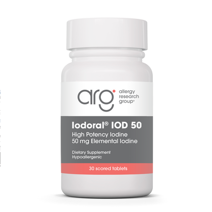 Allergy Research Group Optimox® Iodoral® 50 mg - 30 scored tablets bottle front label