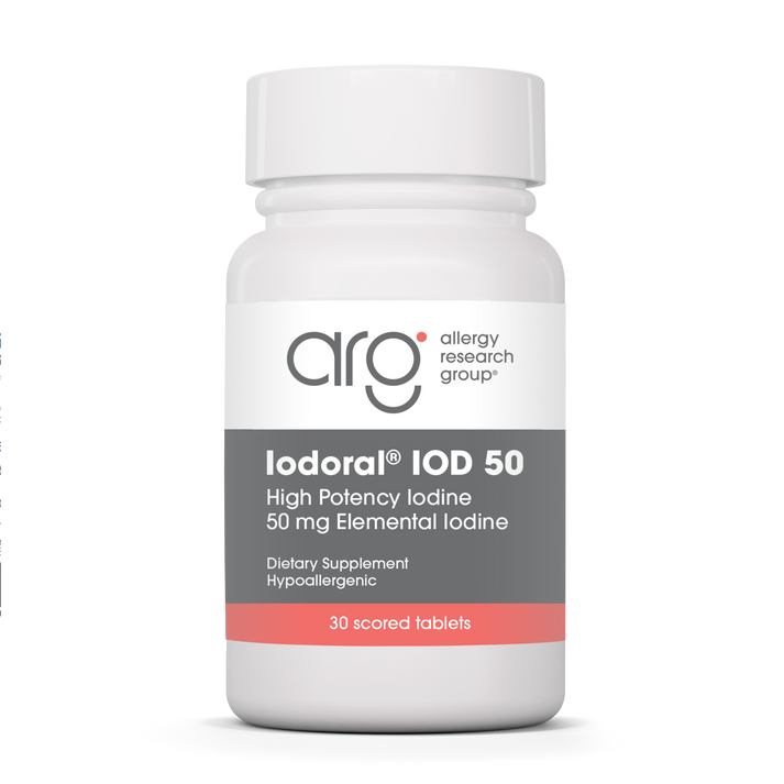Allergy Research Group Optimox® Iodoral® 50 mg - 30 scored tablets bottle front label