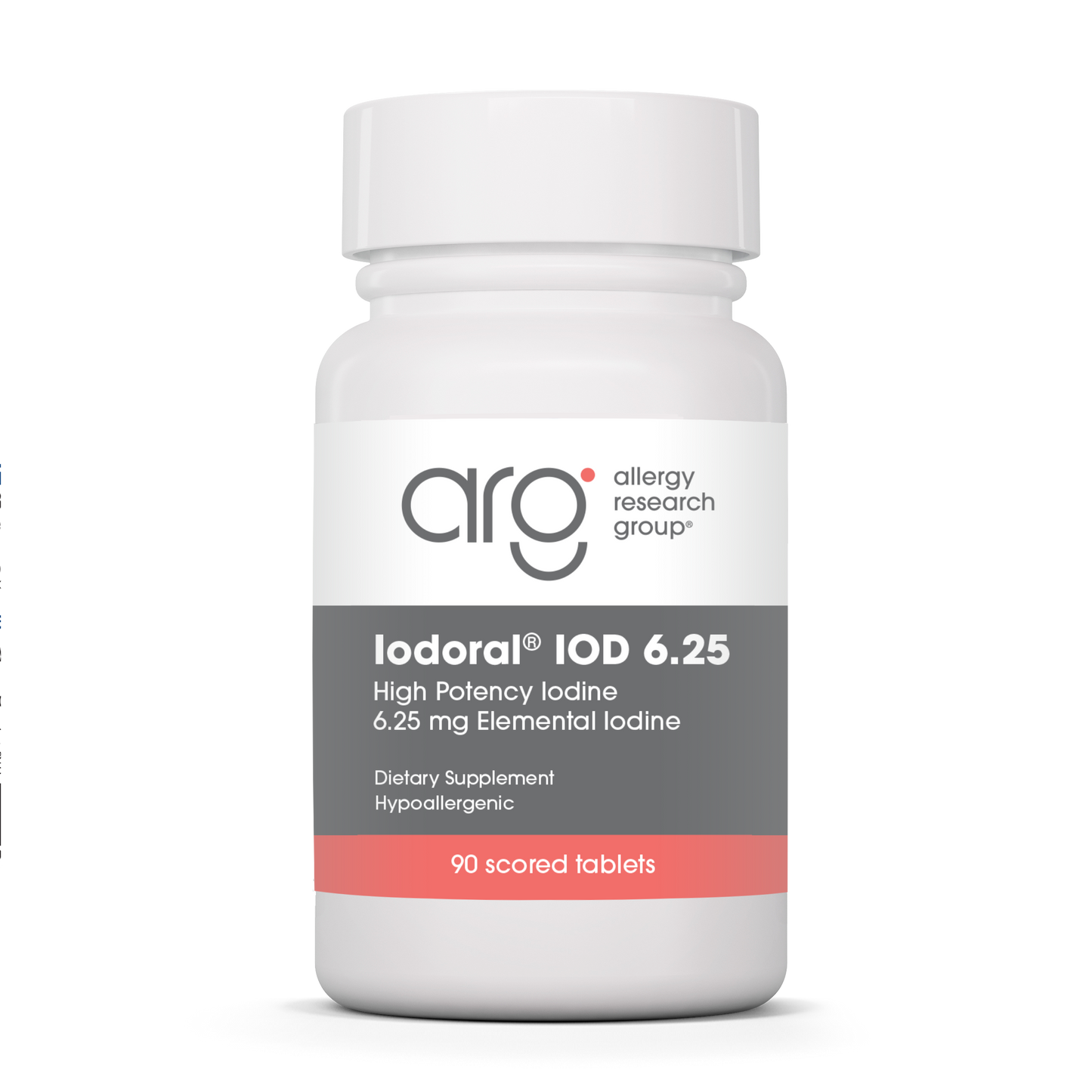Allergy Research Group Optimox® Iodoral® 6.25 mg - 90 scored tablets bottle front label