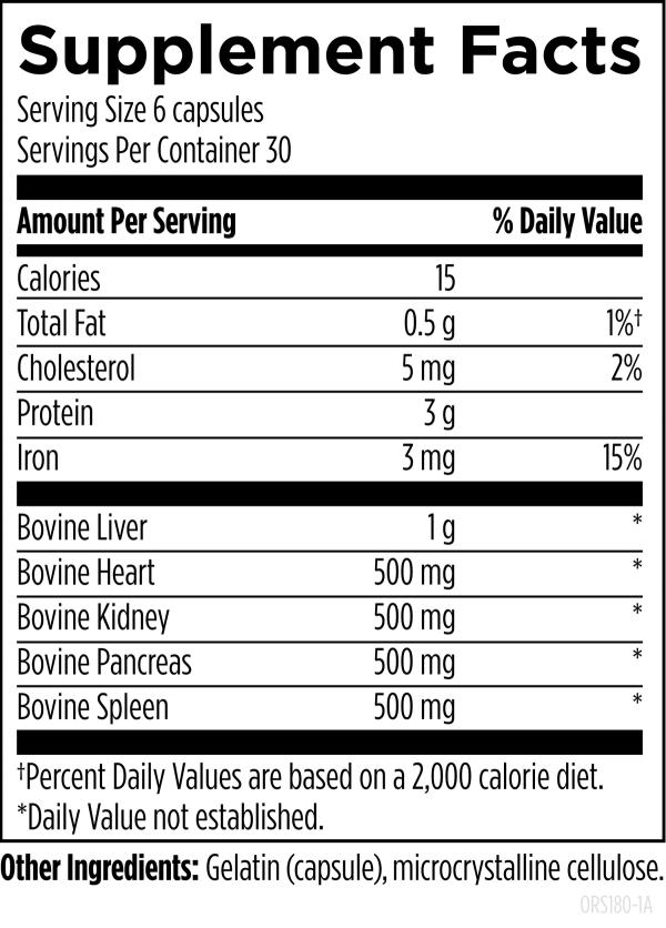 Organ Synergy™ supplement facts image