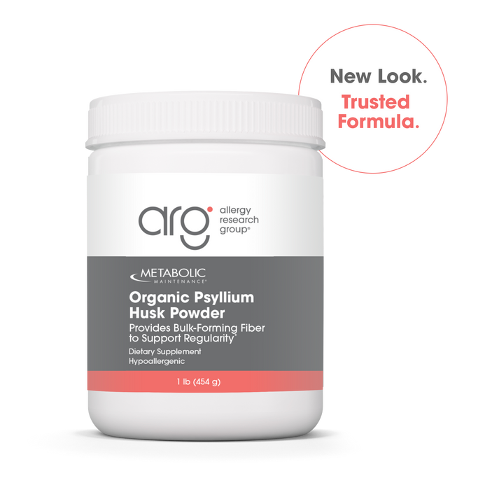 Metabolic Maintenance Organic Psyllium Husk Powder bottle with New Look Trusted Formula badge