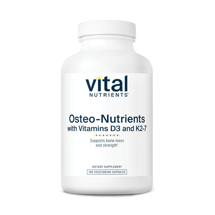 Vital Nutrients Osteo-Nutrients with Vitamins D3 and K2-7 dietary supplement.