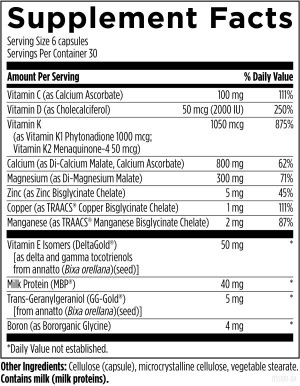 OsteoForce™ Supreme 180 capsules supplement facts image