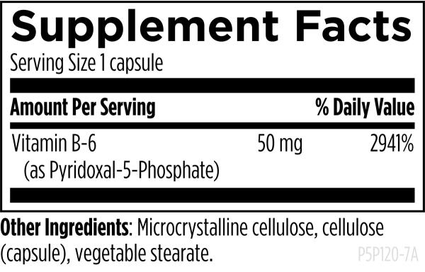 P-5-P 120 capsules supplement facts image