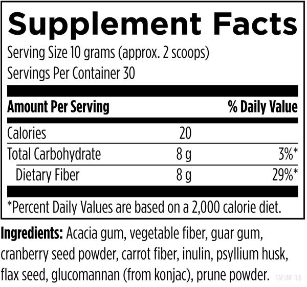 Fiber Prebiotic Complete 300 g powder  supplement facts image