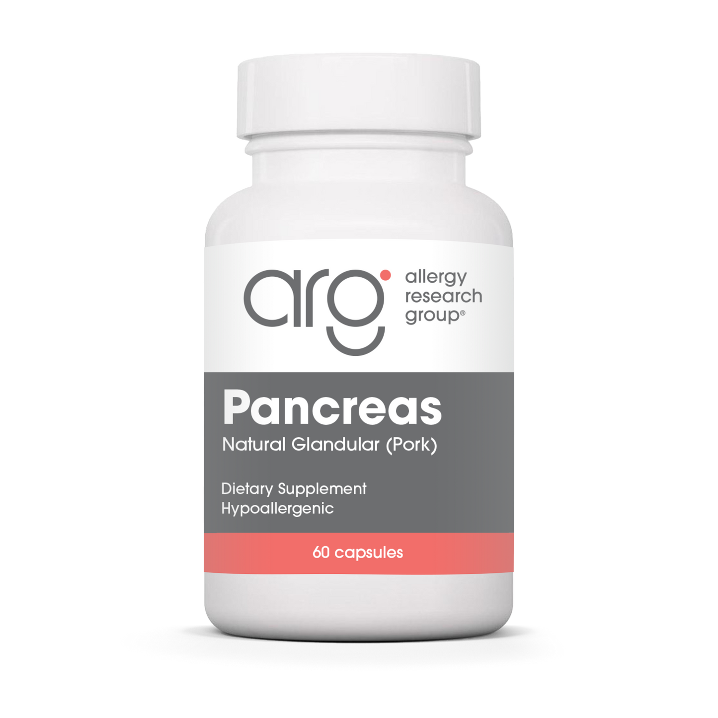 Allergy Research Group Pancreas Pork - 60 capsules bottle front label