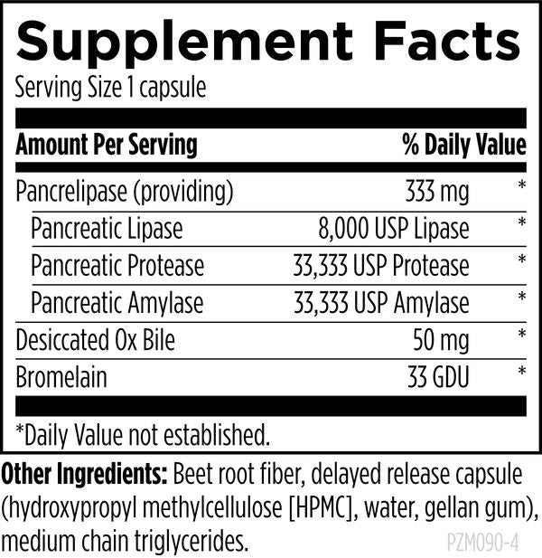 Pancreatic Enzyme Complex™ supplement facts image