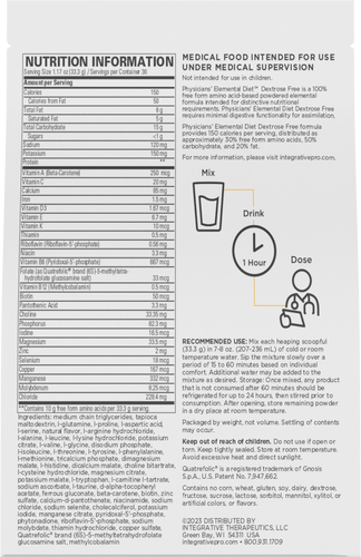 Nature's Way® | Physicians' Elemental Diet Dextrose Free - package updates old to new Sku:12264A