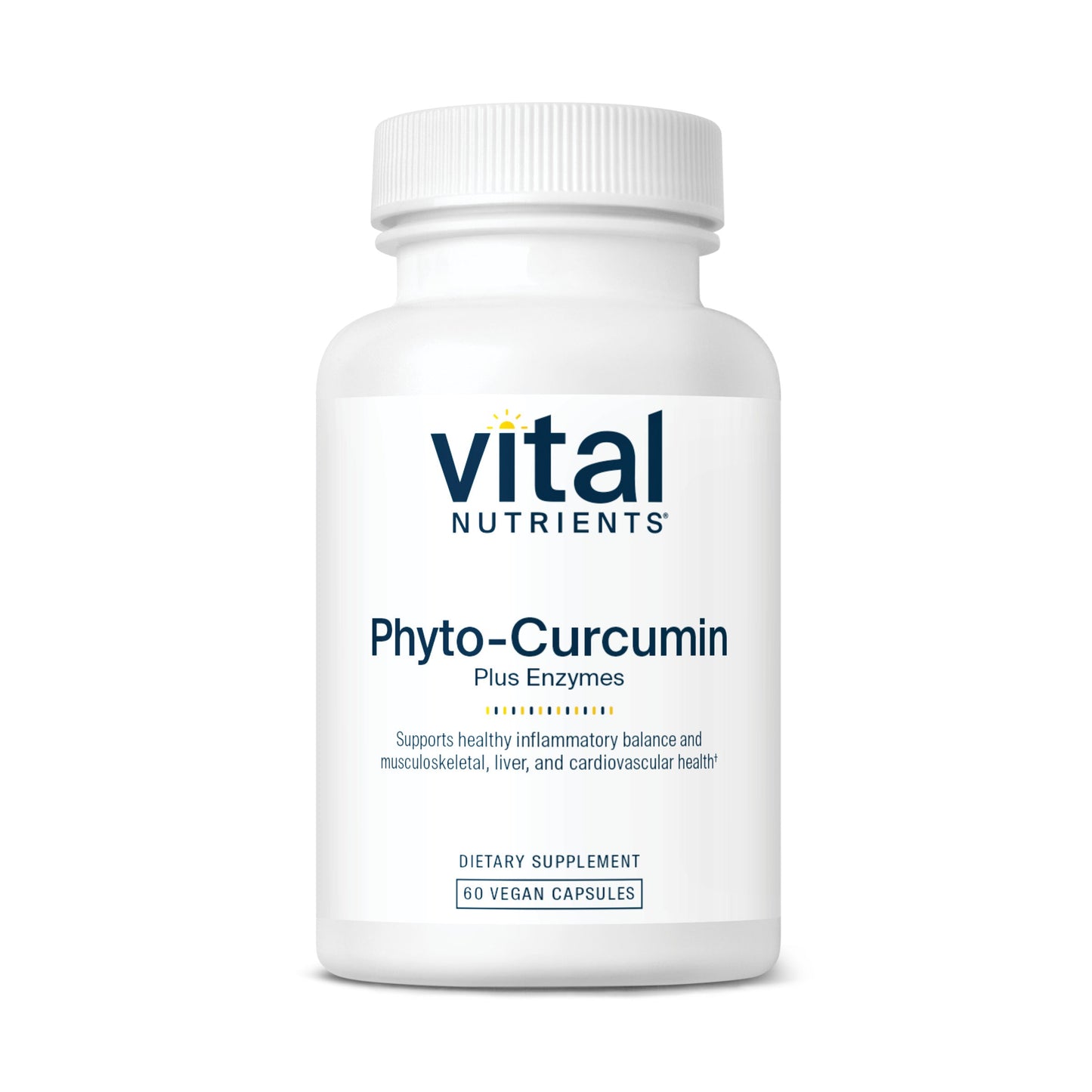 Vital Nutrients Phyto-Curcumin Plus Enzymes dietary supplement.