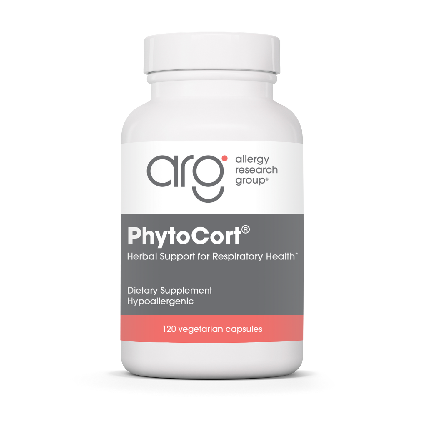 Allergy Research Group PhytoCort® - 120 vegetarian capsules bottle front label