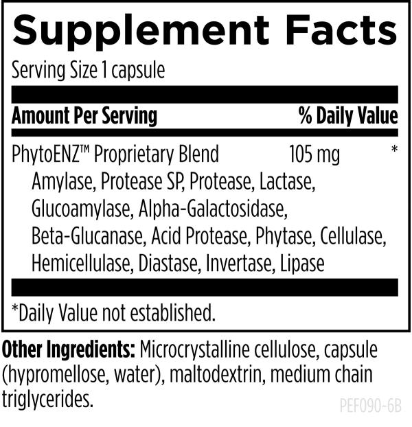 Plant Enzyme Digestive Formula supplement facts image