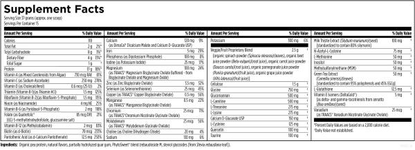 Plant Protein Cleanse Plus supplement facts image