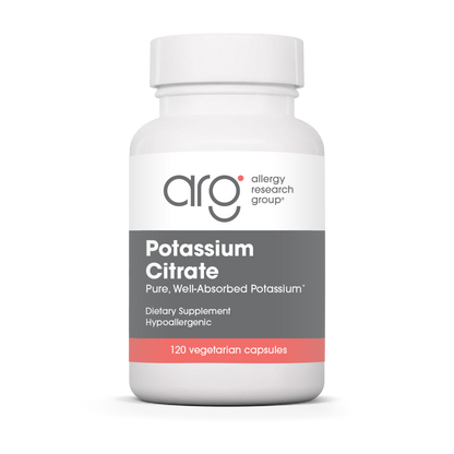 Allergy Research Group Potassium Citrate - 120 vegetarian capsules bottle front label