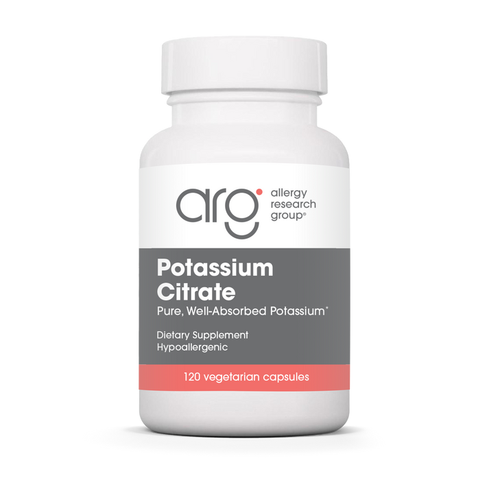 Allergy Research Group Potassium Citrate - 120 vegetarian capsules bottle front label