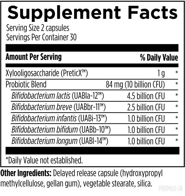 PrebioMed™ XOS 60 capsules supplement facts image