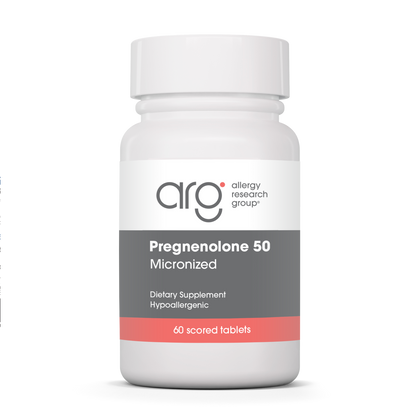 Allergy Research Group Pregnenolone 50 mg - 60 scored tablets bottle front label