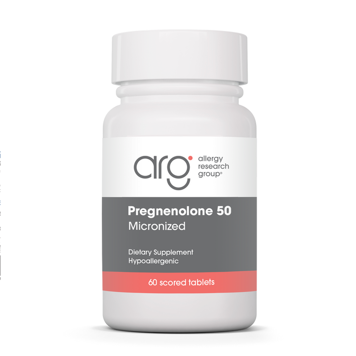 Allergy Research Group Pregnenolone 50 mg - 60 scored tablets bottle front label