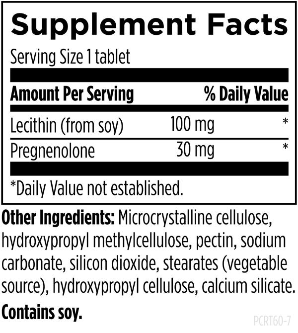 Pregnenolone CRT™ 60 tablets supplement facts image