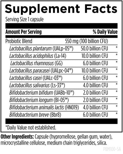 ProbioMed™ 100, 30 capsules supplement facts image