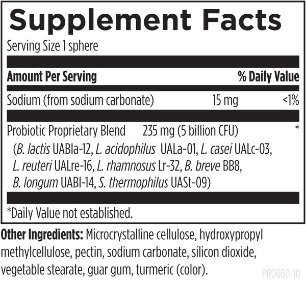 Probiotic Synergy™ supplement facts image