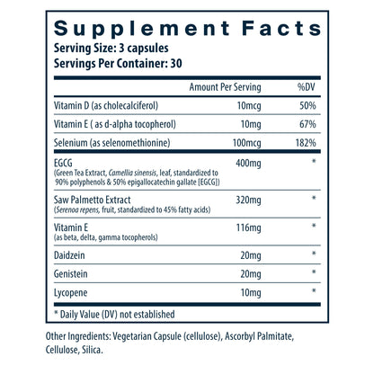 Vital Nutrients Prostate Health Tx™ dietary supplement facts.